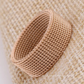 Trendy Stainless Steel Rose Gold Plated Mesh Chain Middle Finger Ring